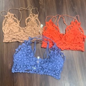 Set of 3 free people bralettes